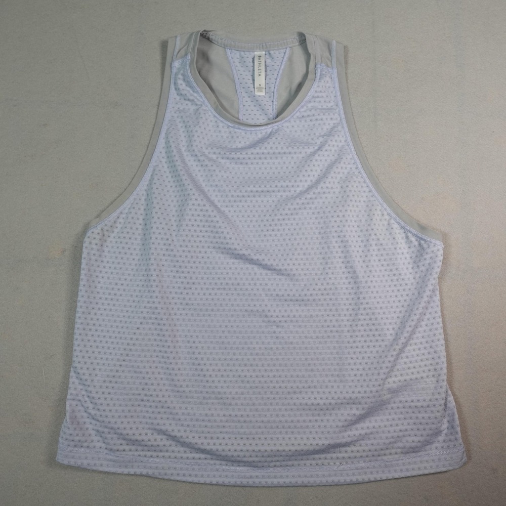 Athleta Tank Top Womens Small Purple Mesh Racerback Lightweight Running Yoga